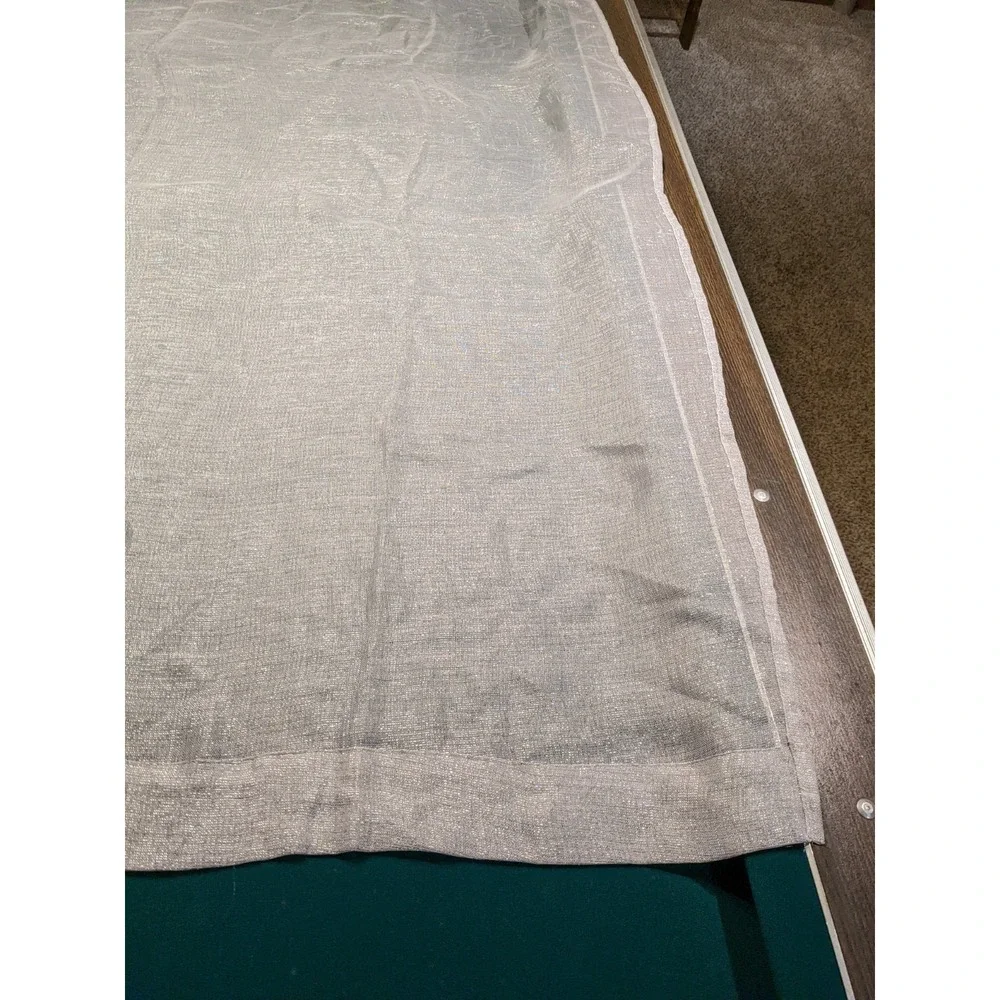 7 Panels - Silver Metallic Coarse Sheer Curtain 62